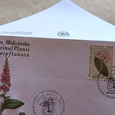 Nations Unies ONU Genève Enveloppe 1er jour Plantes médicinales 2 timbres