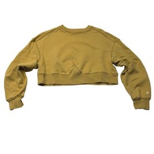 Everlane Sweatshirt Track Cropped Crewneck Mustard Yellow Organic Cotton M