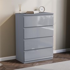 Modern 4 Drawer Chest of Drawers Gloss Storage Cabinet Bedroom Furniture