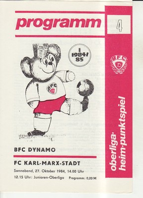 OL 84/85 FC Carl Zeiss Jena - Bfc Dynamo Berlin EUR 7,30 - FR