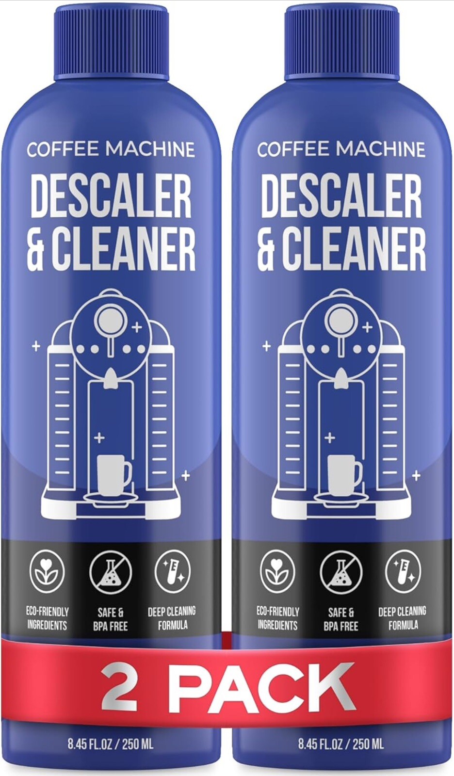 Universal Descaling Solution - Effective Coffee Maker Cleaner New 2 Pack