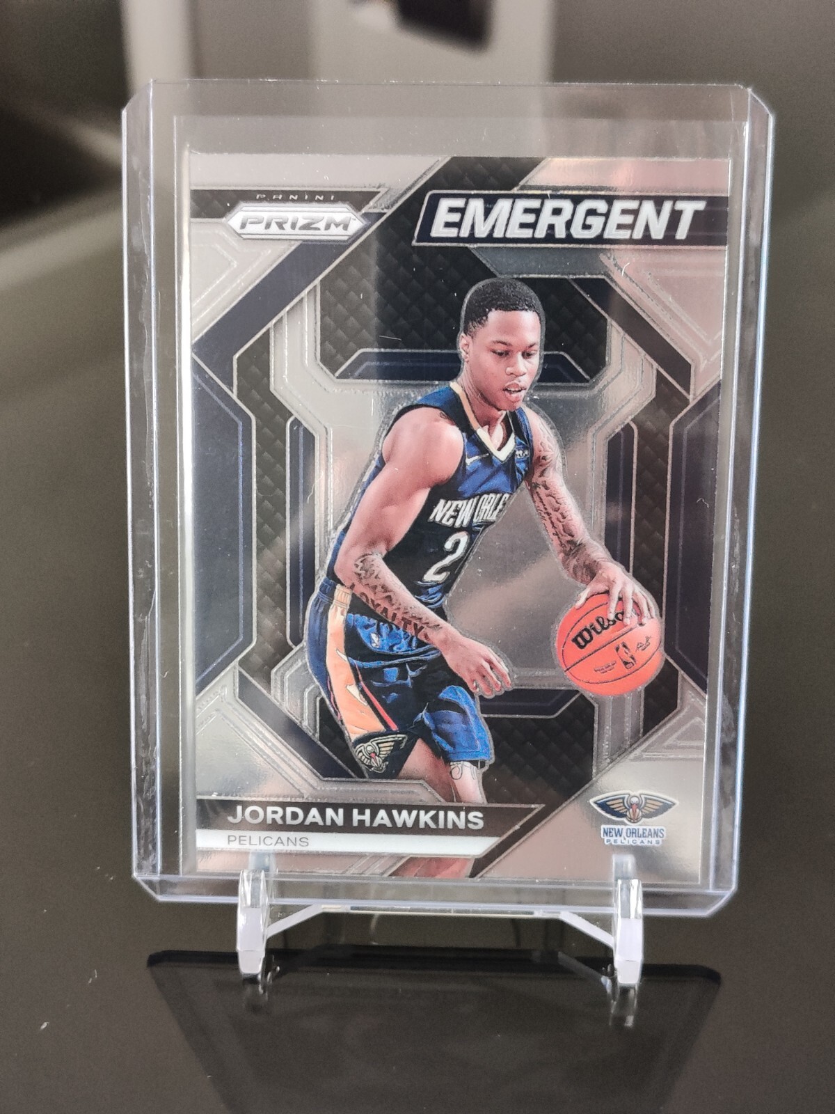 2023-24 Panini Prizm - Emergent Silver Prizm #19 Jordan Hawkins (RC) Pelicans