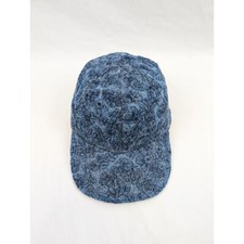 Off-White Flowers Denim Baseball Cap Hat in Medium Blue BNWT OS