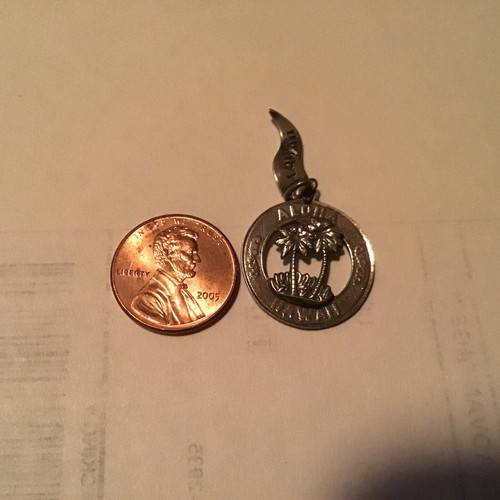 Sterling Silver Hawaii Aloha Palm Image Charm Pendant 285990