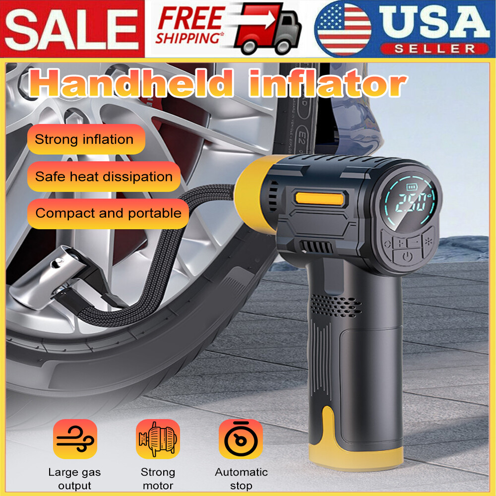 US Car Tyre Inflator Cordless Digital USB Rechargeable Tire Air Compressor Pump