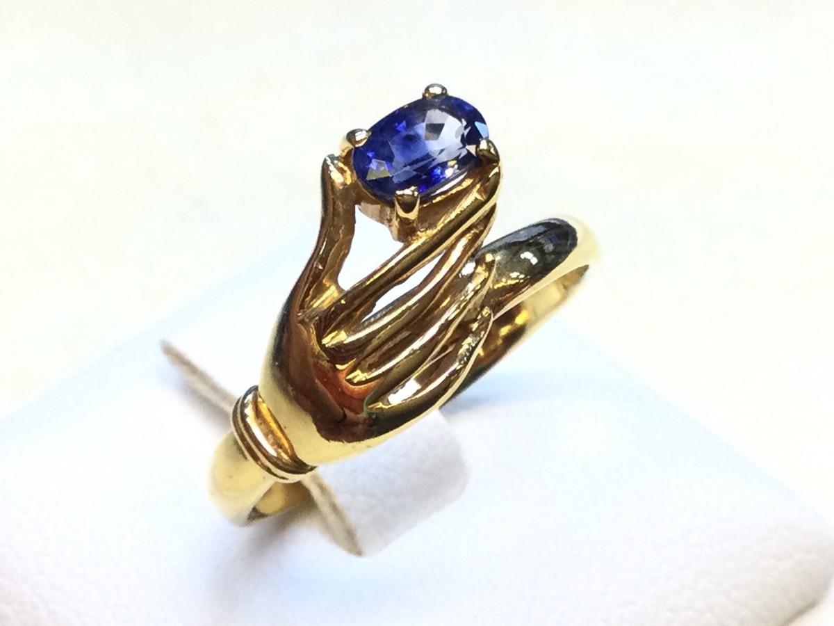 18K Gold Ring Blue Sapphire Statement Hand Blue Sapphire Gold Rings Women Girls | eBay 18K Gold Ring Blue Sapphire Statement Hand Blue Sapphire Gold Rings Women Girls | eBay
