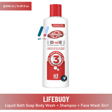 LIFEBUOY Bath Soap Body Wash  Shampoo  Face Wash 3in1 Gentle Soft Smooth 250ml