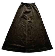 VTG VELVET MAXI SKIRT SIZE 8 BROWN BELOW KNEE USA MADE LORCH WOMENS