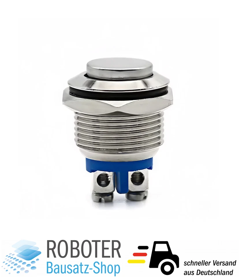 MAKERMIND Druck Taster 16mm 250V 3A Wasserdicht Edelstahl Knopf Klingelknopf Button