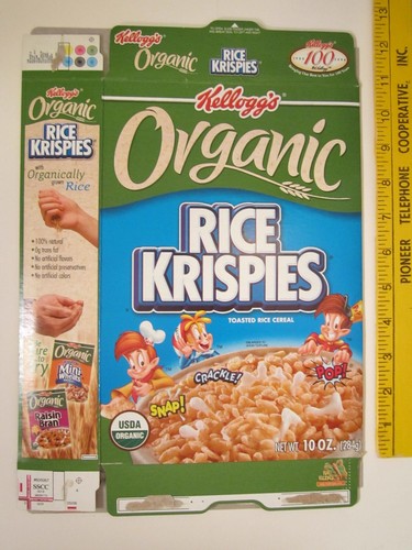 Leere Müslischachtel Kelloggs 2006 BIO Reis Krispies Z3A21