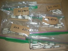 40 assorted  fuse 8A 20A 5A 1/4A 5A 1-1/2A 30A 3/4A ceramic 32x6.3mm new 250V