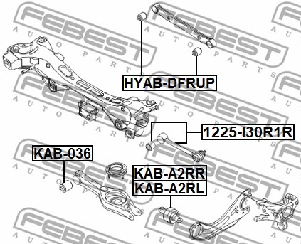 KAB-A2RL FEBEST Control Arm-/Trailing Arm Bush for HYUNDAI,HYUNDAI (BEIJING),KIA