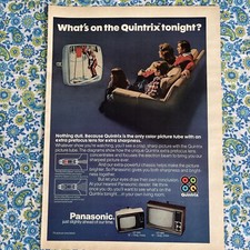 Vintage 1976 Panasonic Quintrex Color Television Print Ad