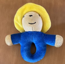 Eden Paddington Bear with Yellow Hat Plush Baby Rattle Ring 7"