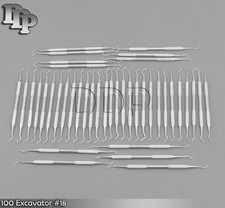 100 Excavator 18 Double Ended Dental Surgical Instruments