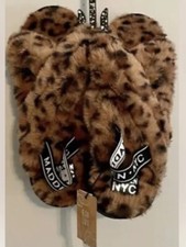 Flip Eco Lux Madden NYC Womens Comfort Foam Leopard Faux Crossband Platform Sz 7