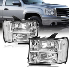 Headlight Assembly Pair for 2007 2008 2009 2010 2011 2012 2013 GMC Sierra 1500