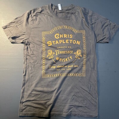 Chris Stapleton Smooth As Tennessee Whiskey Graphic T-Shirt Gray Adult Medium 