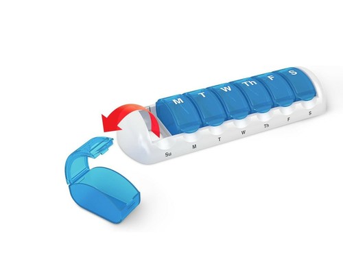 Ezy Dose Weekly 7-Day Travel Pill Organizer & Planner Pod Removable compartments - Picture 3 of 9
