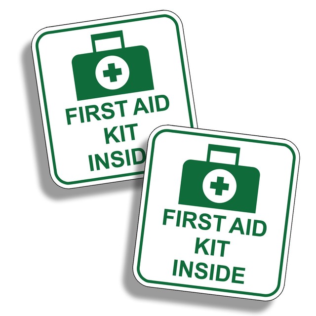 1st First Aid Kit Inside Stickers Decal Self Adhesive Emergency Safety DIY GREEN eBay
