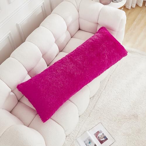  Körper Kissenbezug groß flauschig zottelig Lendenwirbelsäule Ganzkörper 21" x 54" Hot Pink - Bild 1 von 6