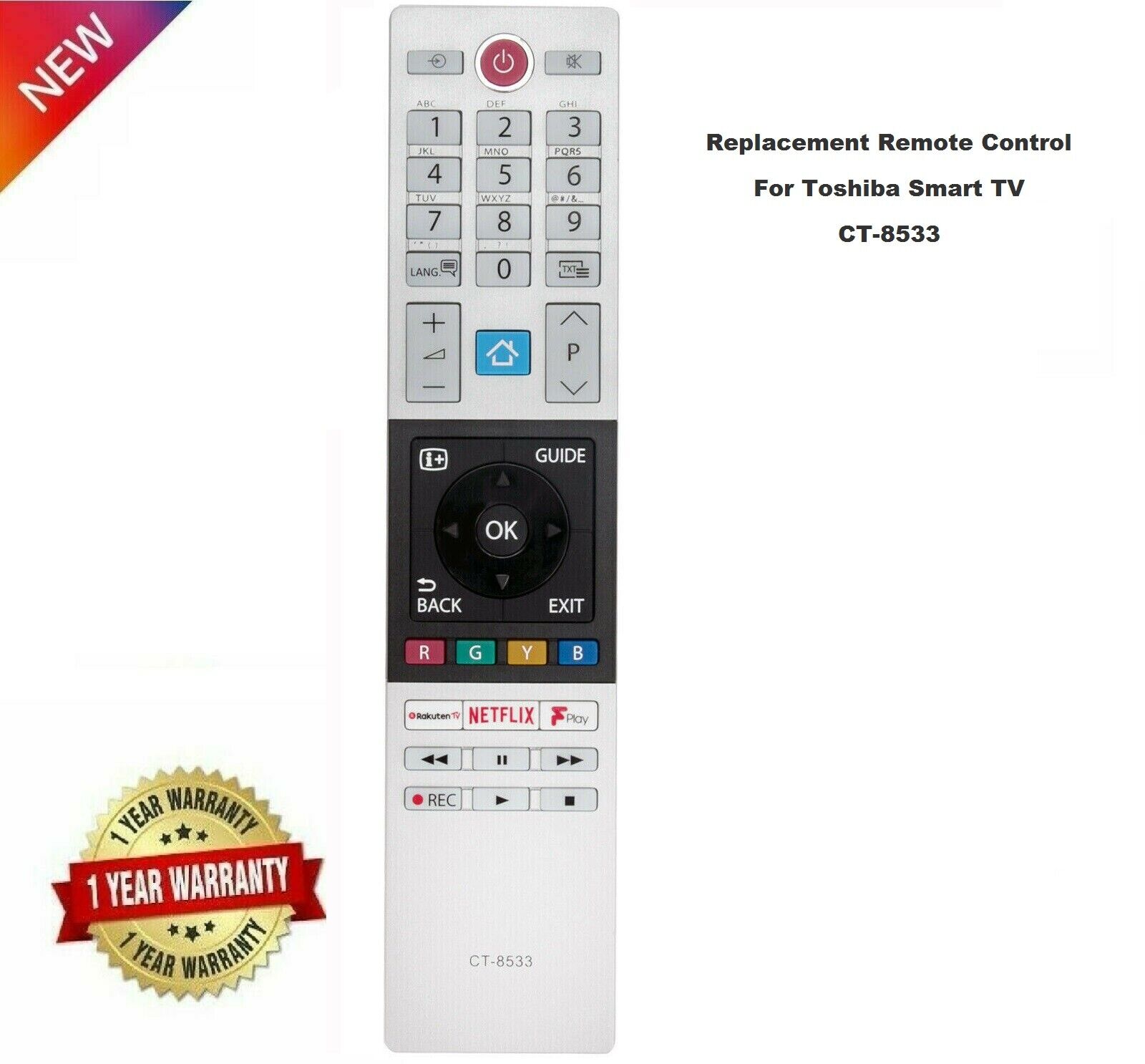 Replacement Remote Control CT-8533 For Toshiba 43UL5A63DB Smart Tv Korzystne, GORĄCE
