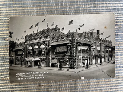 RPPC World's Only Corn Palace Mitchell SD 1929 Hersey Photo Service Postcard 
