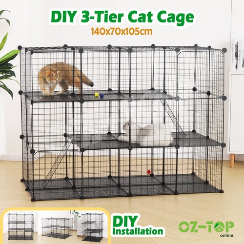 Cat Cage DIY Pet Crate Enclosure Rabbit Hutch Pet Scene Kitty Kennel