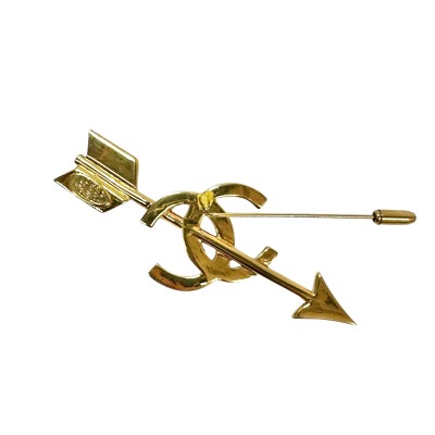 #CHANEL#シャネル Chanel Vintage Coco Mark Arrow Motif Brooch Gold Plated 638635 | eBay