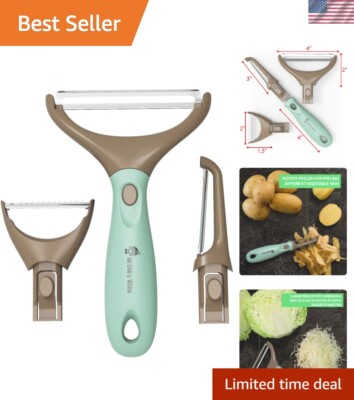 Multifunctional Trio Peeler Set - Blue Julienne, Cabbage, Carrot, Potato Peelers