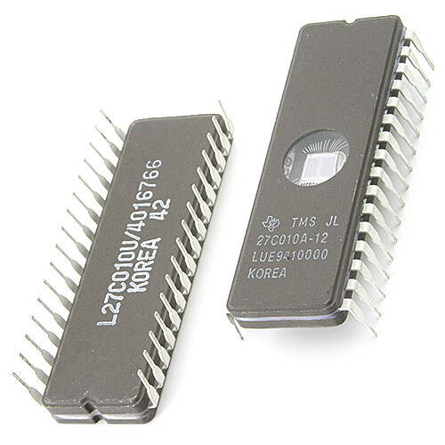 Vintage TI TMS27C512-25JL 512K (64K X 8) UV EPROM, 27C512