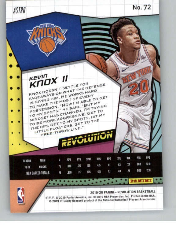 2019-20 Panini Revolution Astro #72 Kevin Knox II (ref 144048) - Image 2 of 2