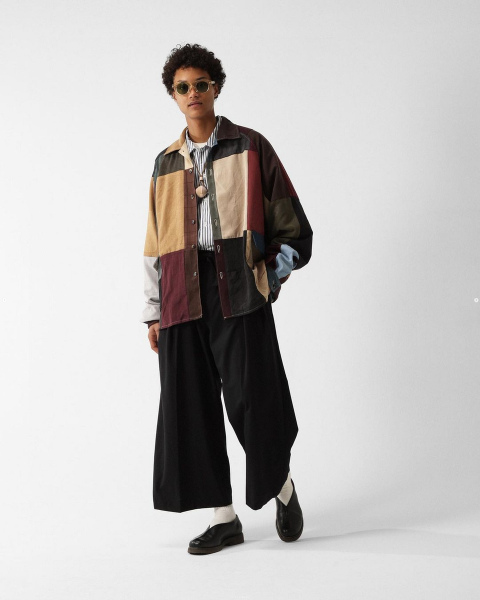 Sillage big pocket overshirts faux suede two - made in japan rare 