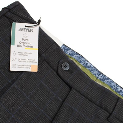 Meyer NWT Dress Pants Size 50 34 US In Gray Plaid Wool Blend Milano