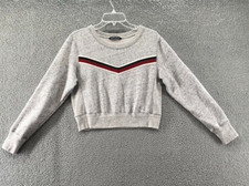 Abercrombie  Fitch Womens Cropped Long Sleeve Round Neck Sweatshirt Gray Size M
