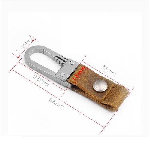 EDC Titanium Alloy Keychain + Cow Leather Waist Hanging Buckle Car Keychain - Picture 3 of 14