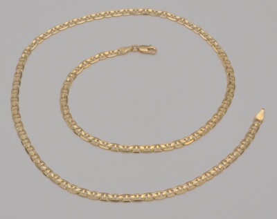 14k yellow gold necklace preowned diamond cut mariner link 20 inches C5