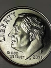 2021 P- Roosevelt Dime Die Chip Error, UNC from Bank Roll Chip Corner of Mouth