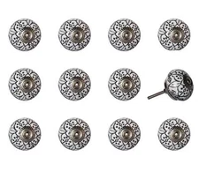 1.5 X 1.5 X 1.5 Black Gray And Silver  Knobs 12 Pack