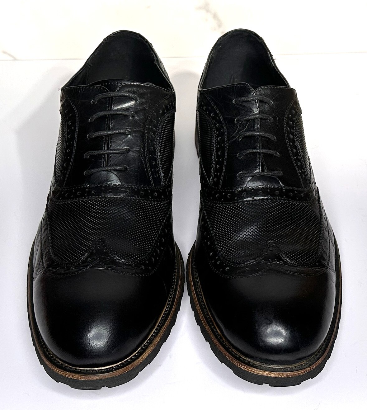 SAOLA Steve Madden scarpe eleganti uomo 12 alette Oxford nere pelle stringate