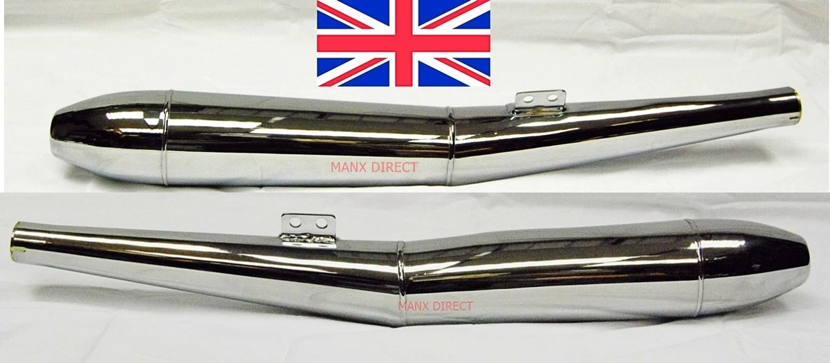 Silenciadores Gemelos Para BMW R60/6/7, R75/6/7, R80/7, R100/7 (Años 70) - Repuesto Para Moto Clásica, Número 500023