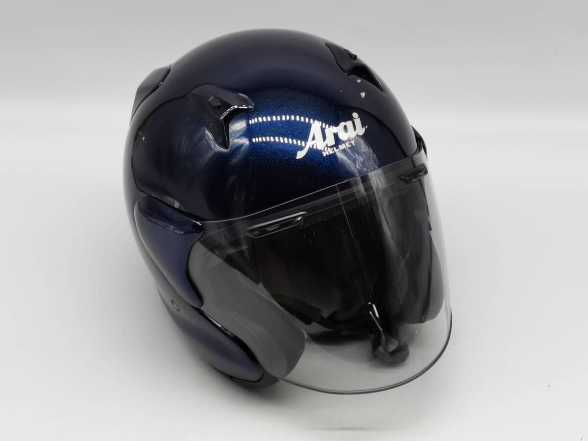 Arai MZ-F グラスブラック SNELL認証 新品未使用品 Arai MZ-F Open Face Motorcycle Helmet Black Size [59-60cm