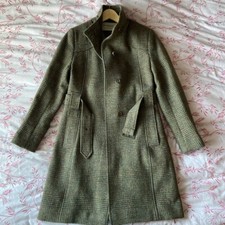 Purdey Woman's Long Wool Tweed Trench Coat Size 10 Rrp £1,600 bnwt