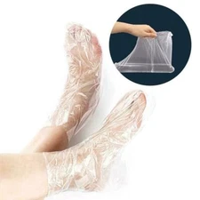 100pcs Disposable Plastic Foot Covers Bags Clear Booties Bath Paraffin Z3C2|U.S