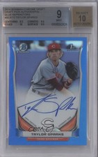 2014 Bowman Draft Chrome Pick Blue Refractor Taylor Sparks BGS 9 MINT Auto 8j4