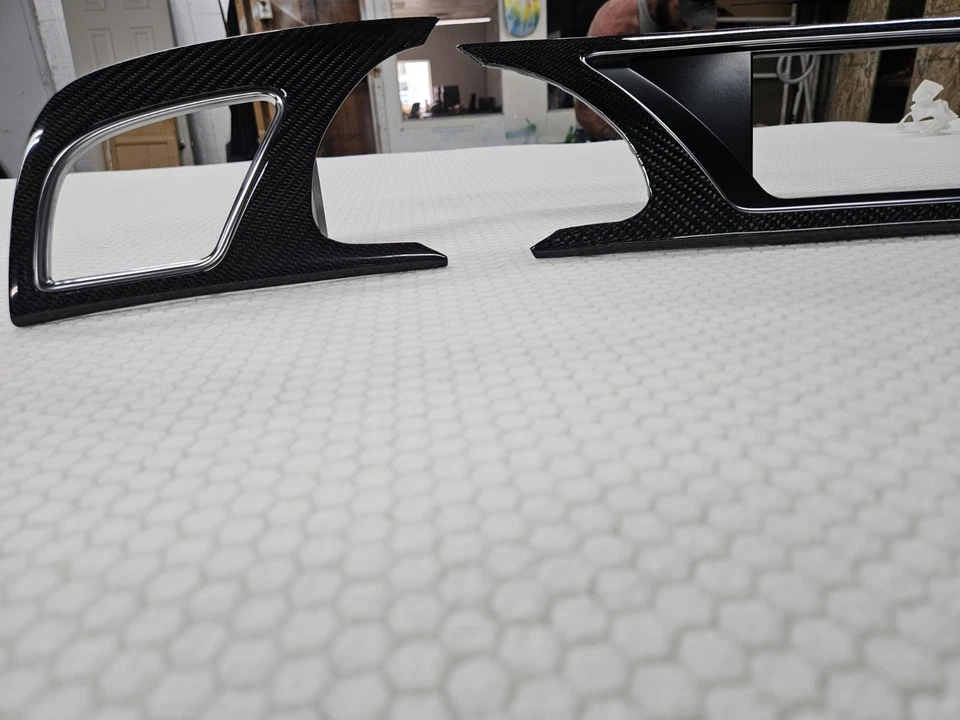 AUDI A5 S5 A4 S4 FIBRA DE CARBONO MMI PAINEL MOLDURA SURROUND - Imagem 4 de 4