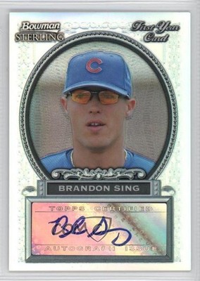 2005 Bowman Sterling Refractor 101/199 Brandon Sing #BS-BS Rookie Auto RC 2d8