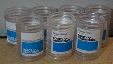 7x Room Essentials Plastic Shower Curtain Rings Hooks Clear 12 count
