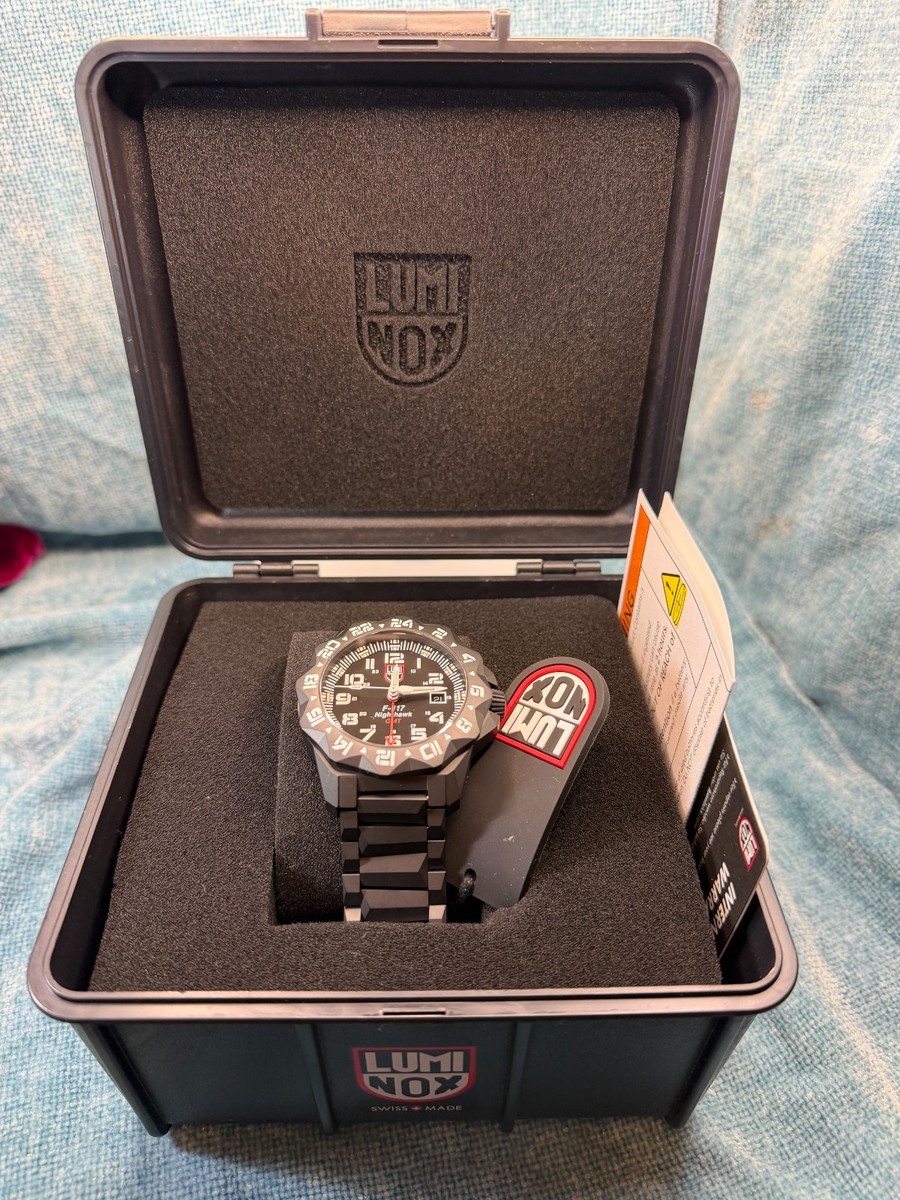 Luminox F-117 Nighthawk GMT Gunmetal Diver Quartz MILITARY XA.6422