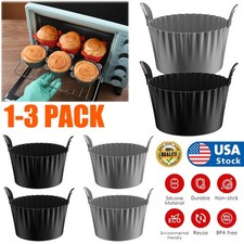 3x Reusable Non-stick Large Silicone Baking Cups, Jumbo Silicone Cupcake Liners